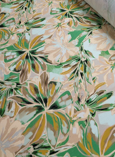 Bel'Etoile Kiki value pack - green digital flowers linen viscose