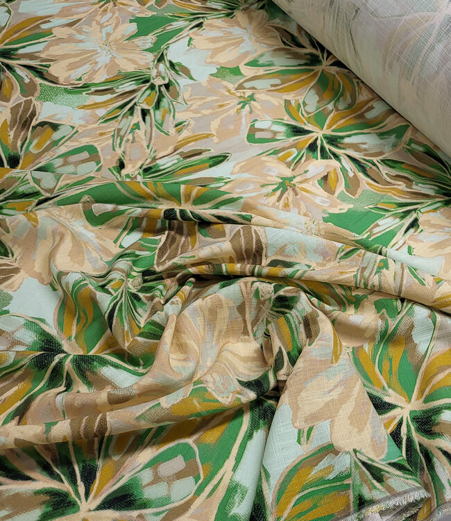 Bel'Etoile Kiki voordeelpakket - groen digital flowers linnen viscose