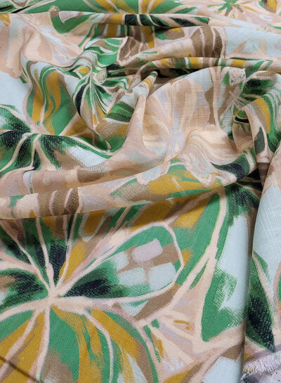 Bel'Etoile Kiki voordeelpakket - groen digital flowers linnen viscose