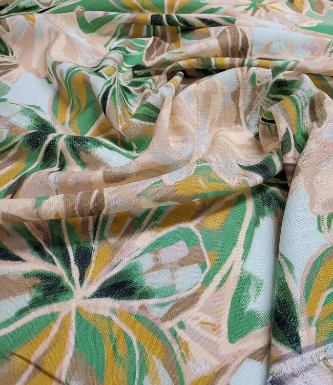 Bel'Etoile Kiki voordeelpakket - groen digital flowers linnen viscose