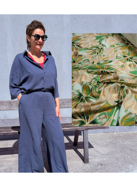 Bel'Etoile Kiki voordeelpakket - groen digital flowers linnen viscose