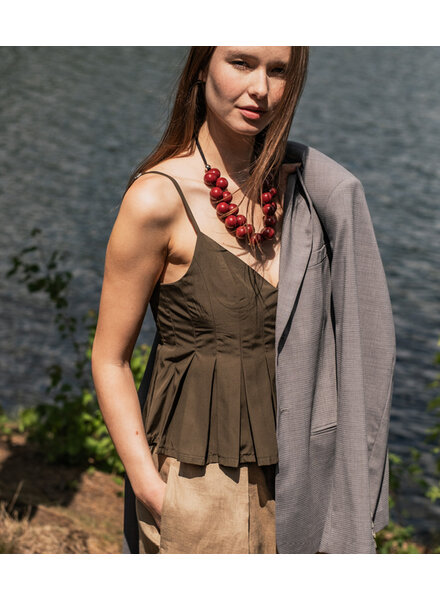 Fibremood trenchcoat stof waterafstotend - groen - Clementine