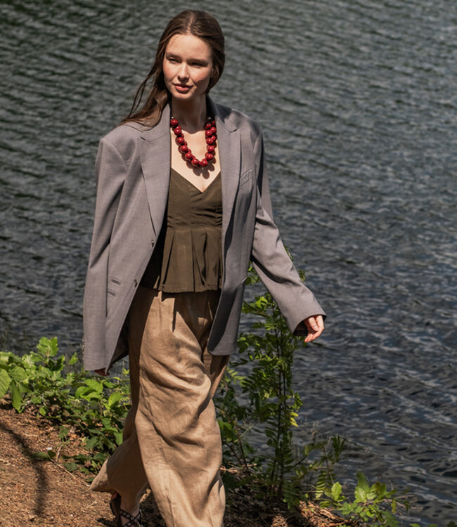 Fibremood trenchcoat stof waterafstotend - groen - Clementine