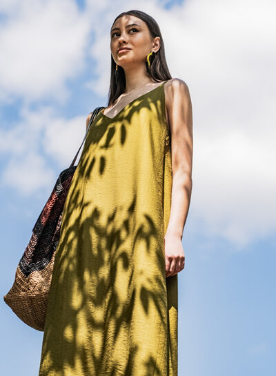 Fibremood crinkle viscose - groen - Azure, Muriel