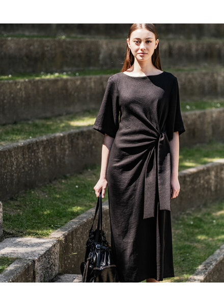 Fibremood viscose linen crepe - black - Suvi