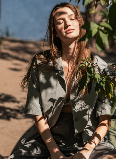 Fibremood stonewashed popeline / papertouch katoen - grijs - Tasha, Tesni