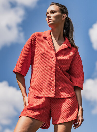 Fibremood big loop knit - red - Tasha - Tesni