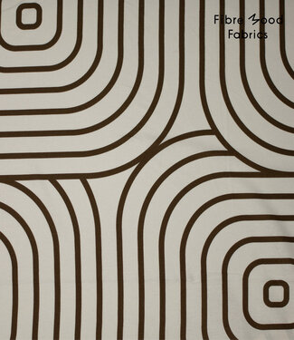 Fibremood abstract blocks linen cotton blend - Rosemary