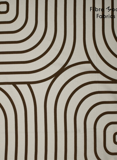 Fibremood abstract blocks linen cotton blend - Rosemary