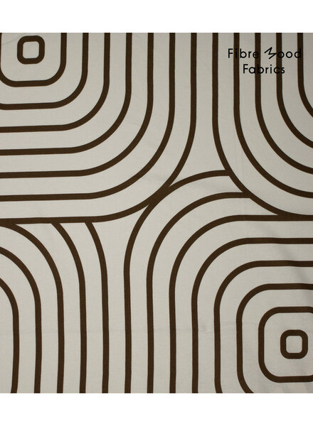 Fibremood abstract blocks linen cotton blend - Rosemary