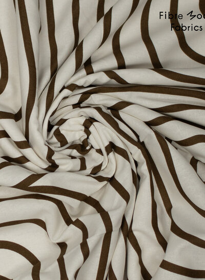 Fibremood abstract blocks linen cotton blend - Rosemary