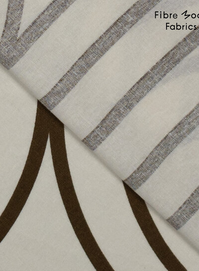 Fibremood abstract blocks linen cotton blend - Rosemary
