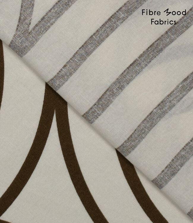 Fibremood abstract blocks linnen katoen blend - Rosemary