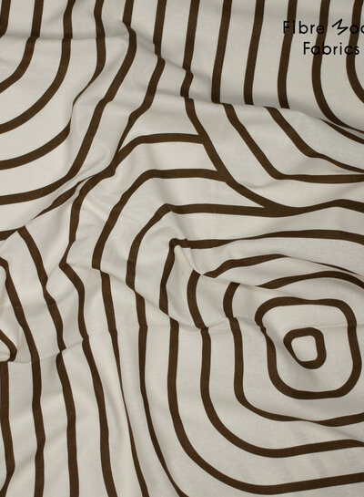 Fibremood abstract blocks linen cotton blend - Rosemary