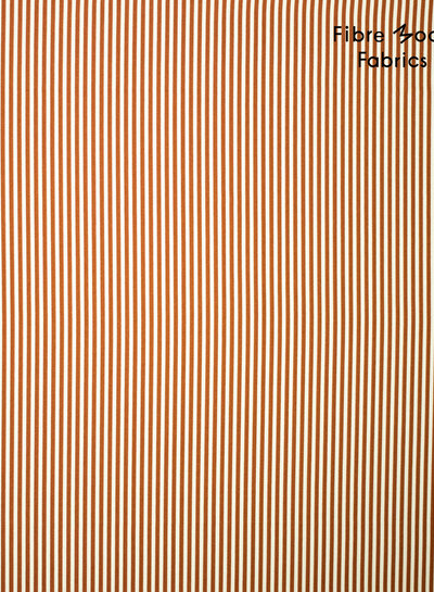 Fibremood cognac brown and white stripes cotton - Solaris