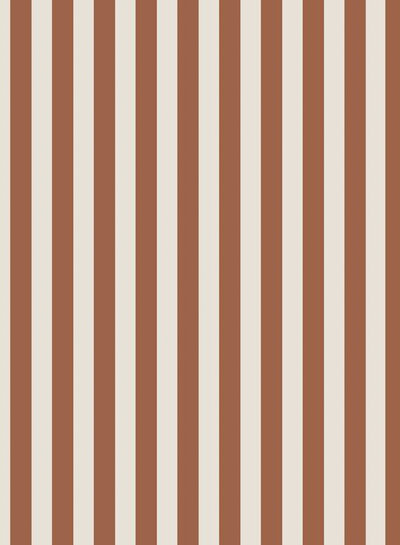 Fibremood cognac brown and white stripes cotton - Solaris