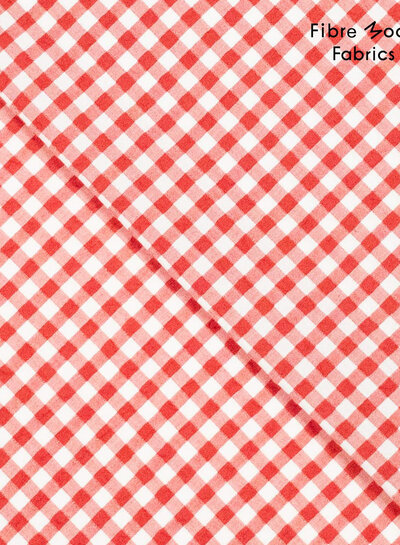 Fibremood seersucker rood en wit - Muriel