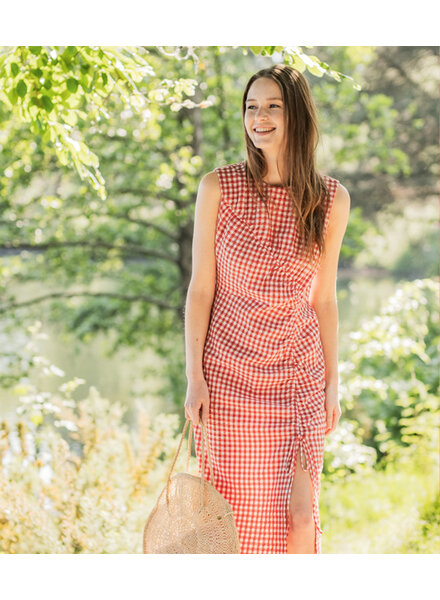 Fibremood seersucker red and white - Muriel