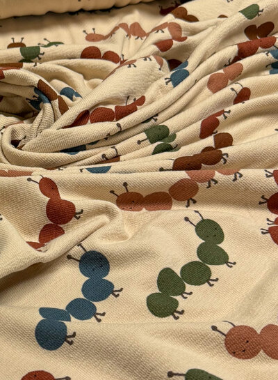 Madeline terry crèpe - speelse rupsen