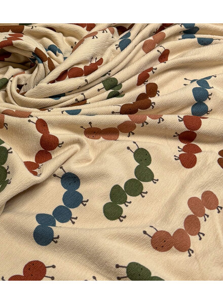 Madeline terry crèpe - speelse rupsen