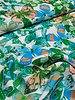 Madeline green butterflies woven viscose jacquard