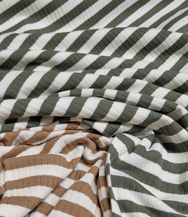 camel stripes - ribbed knit