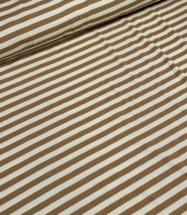 camel stripes - ribbed knit