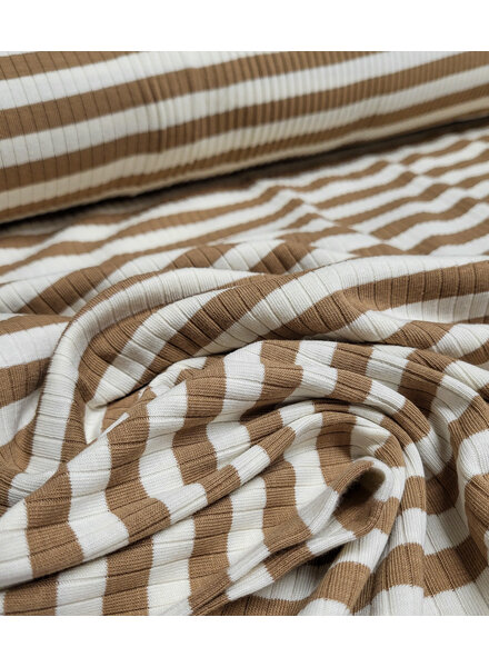 camel stripes - ribbed knit