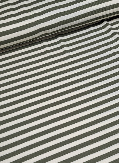 khaki stripes - ribbed knit