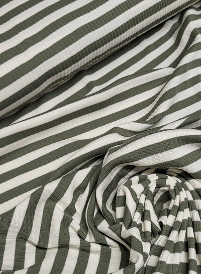 khaki stripes - ribbed knit