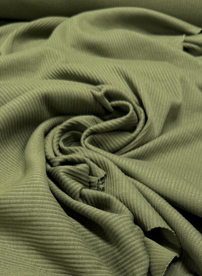 khaki green - soft ribbed knit