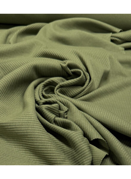 khakigroen - zachte ribtricot