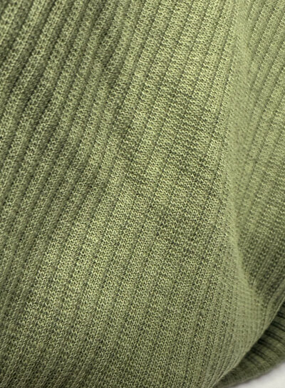 khaki green - soft ribbed knit