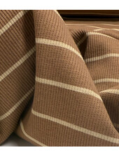 camel met beige streepjes - ribtricot