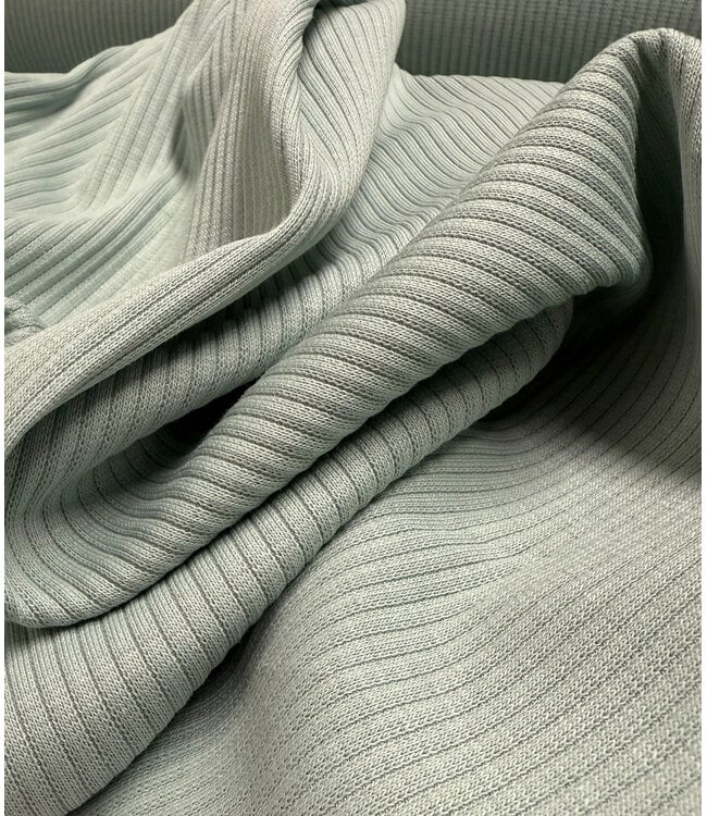 mintblauw - zachte ribtricot