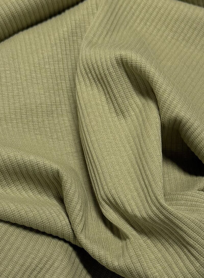 olijfgroen - zachte ribtricot