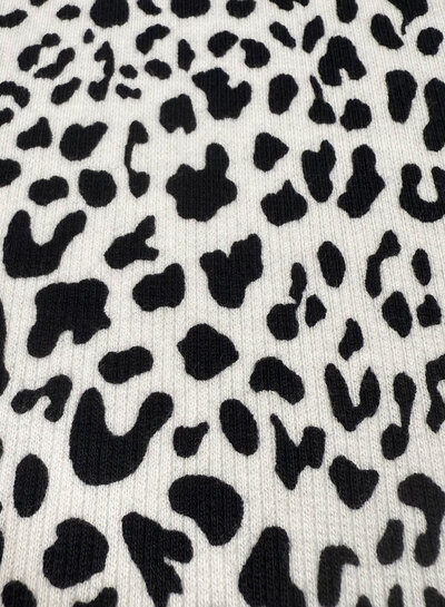 leopard black&white - ribtricot