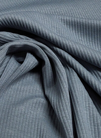 jeansblauw- zachte ribtricot