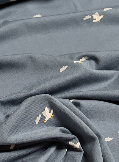 birds indigo - jersey