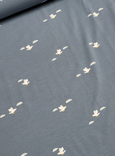birds indigo - jersey