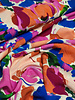 Swafing kobalt en fuchsia geschilderde bloemen - viscose