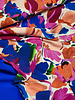 Swafing kobalt en fuchsia geschilderde bloemen - viscose