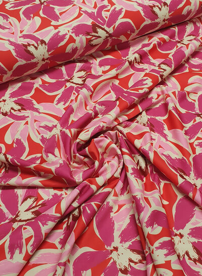 Madeline pink flowers - swimwear - lycra - UV resistant factor 50
