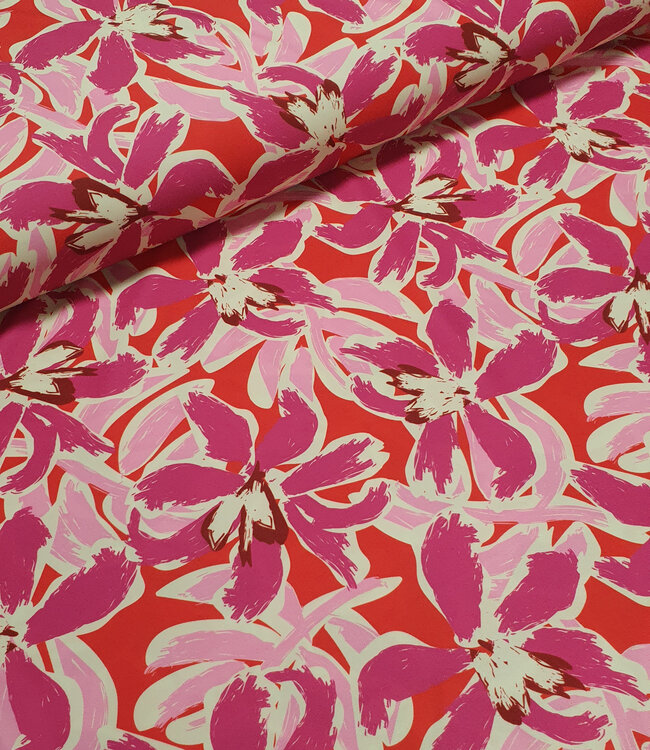 Madeline pink flowers - swimwear - lycra - UV bestendig factor 50