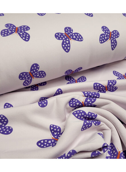 butterflies - purple - thick jogging