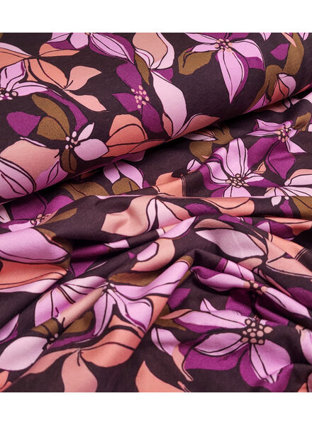 beautiful purple flowers - soft French terry