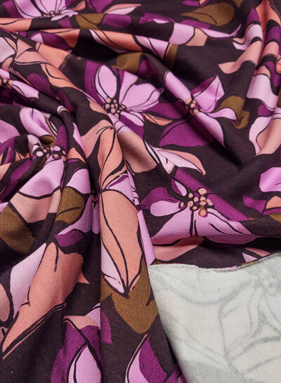 beautiful purple flowers - soft French terry