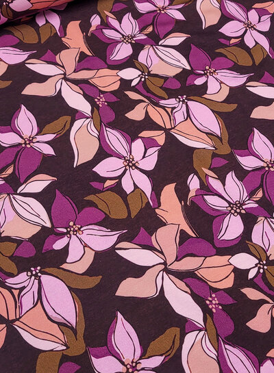 beautiful purple flowers - soft French terry