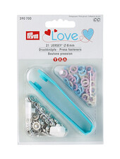 Prym 8 mm snap fasteners, blue, pink, white - 21 pieces - Prym