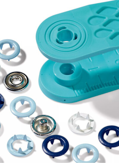 Prym 8 mm blue and white snap fasteners - 21 pieces - Prym